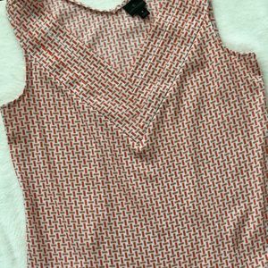 V-Neck Blouse with Pleated V-Neck